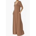 thumbnail image 3 of TheMogan Women's S~3X Soft Jersey Oversized V-Neck Short Sleeve Maxi Dress W Pocket, 3 of 6