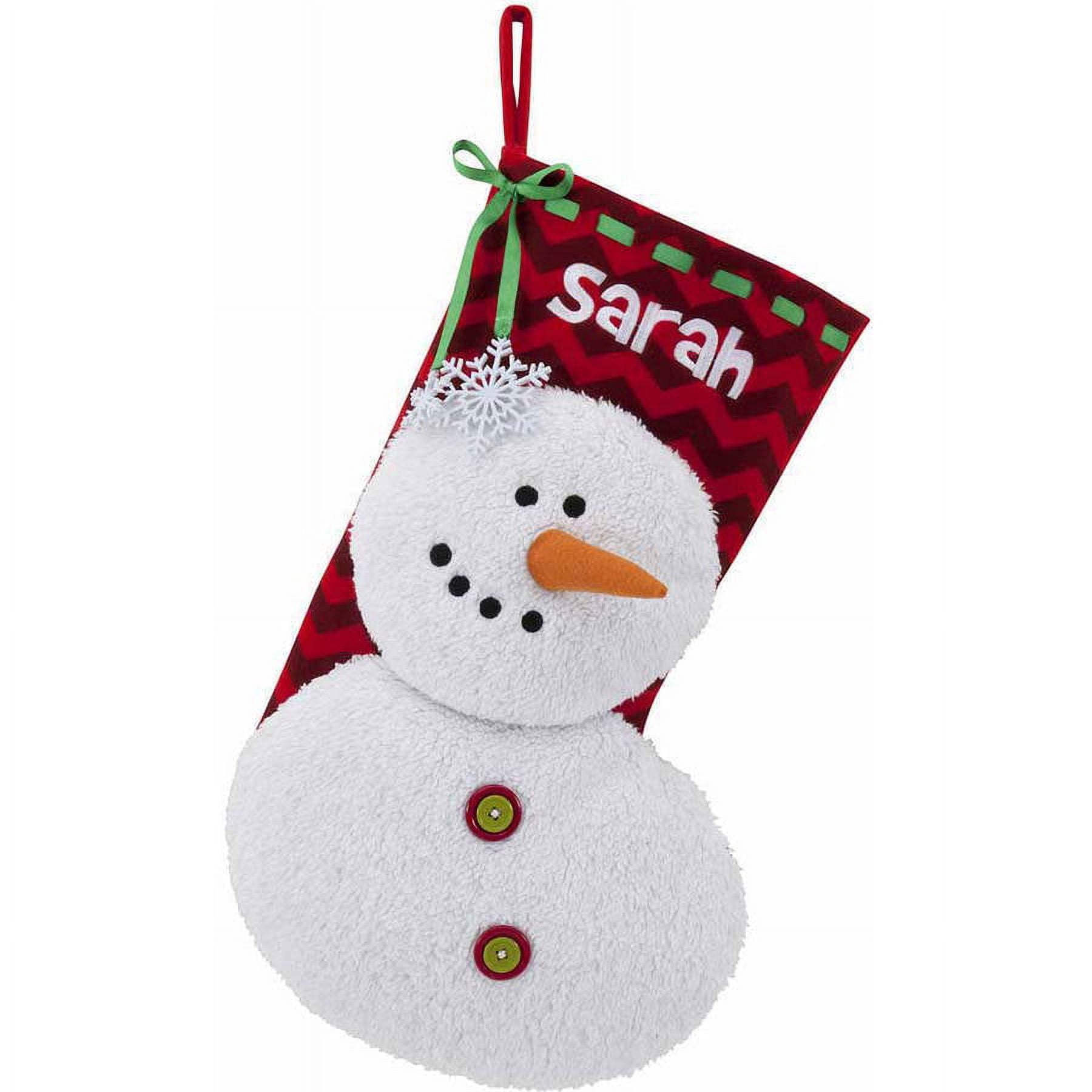 Personalized Plush Snowman Christmas Stocking Available In Multiple Colors