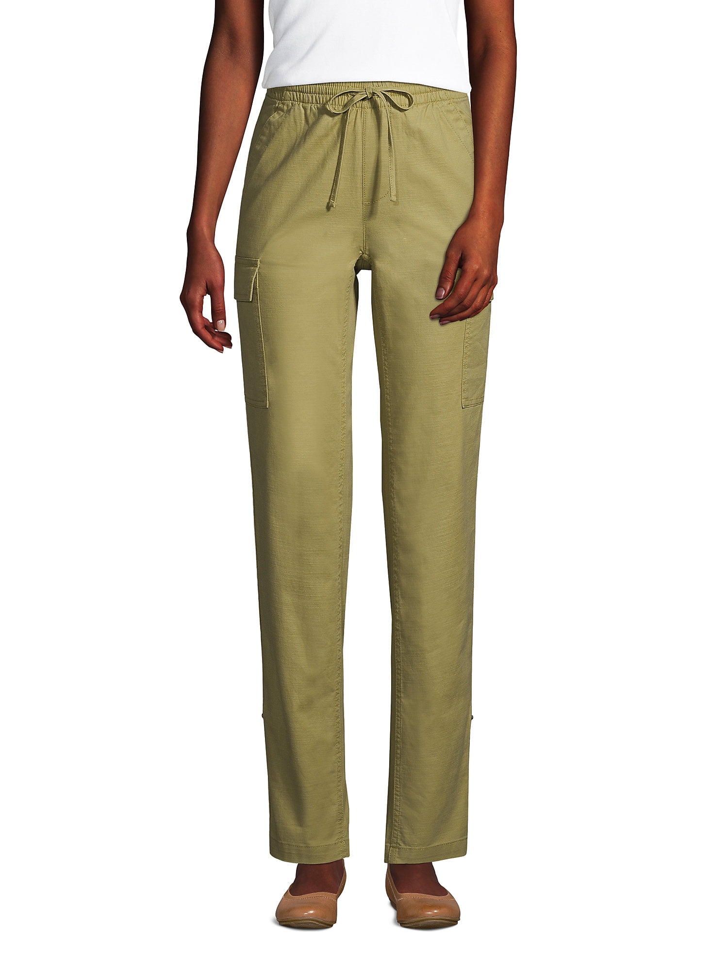 Lands' End Women's Soft Cotton Blend High Rise Elastic Waist Pull On