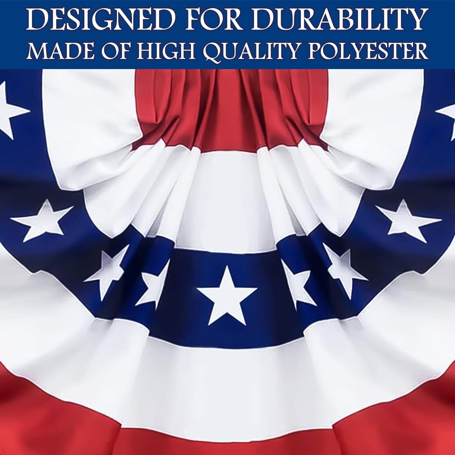4 Pack USA Pleated Fan Flag, 3 X 6 Feet American US Bunting Flag Patriotic Half Fan Banner Flag Decoration, 4th of July Memorial Day Independence Day Fourth July Outdoor Decor