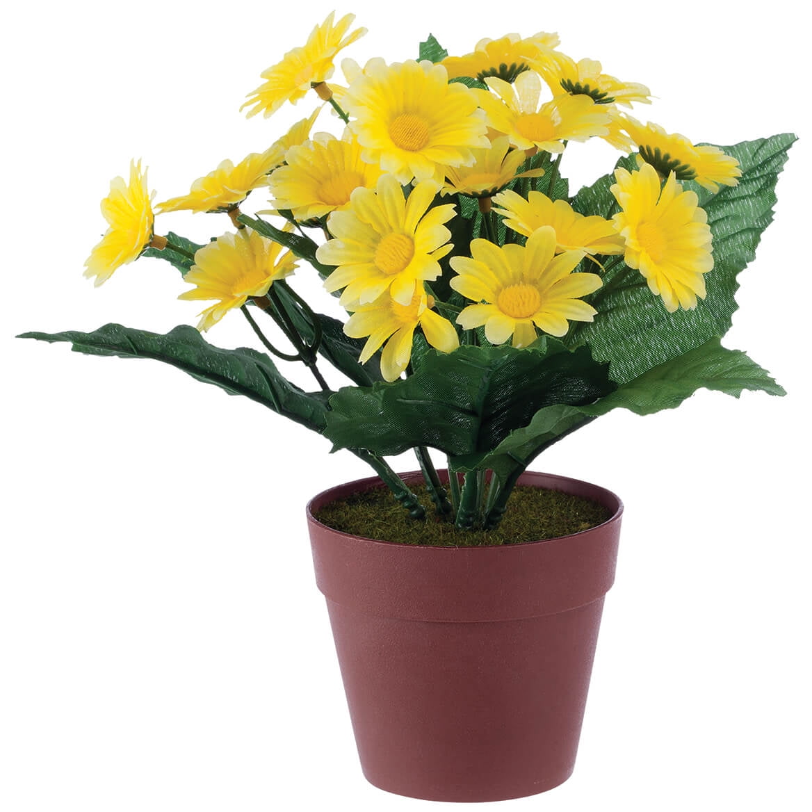 Mini Potted Daisy by OakRidge, Faux Plant in Resin Pot, Yellow, 8 ½ ...