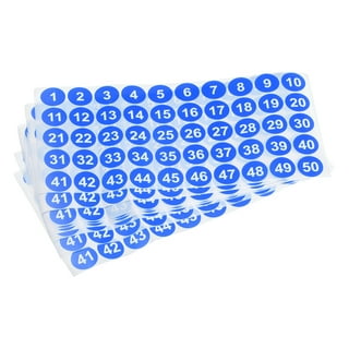 Round Number Stickers 50mm Number 1-20 Self Adhesive PVC Label