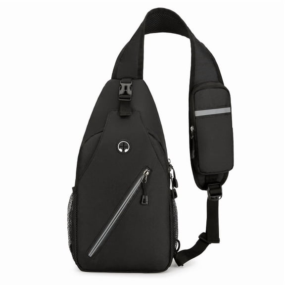 Crossbody Bags Sling Backpack, Sling Bag Cross body Shoulder Bag for Men and Women Chest Bag Travel Hiking Daypack (Black)