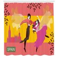 thumbnail image 2 of Ambesonne Travel Shower Curtain, Spanish Dancer Woman and Man, 69"Wx70"L, Coral Multicolor, 2 of 2