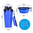 thumbnail image 3 of Cuencos del perro de la botella de agua del perro para el contenedor de alimento para animales que viaja 2 en 1 con los cuencos plegables del perro, 3 of 5