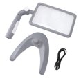 thumbnail image 2 of Lupa De 2,5 Aumentos Con Luz Y Soporte, Lectura De Gafas Grandes De Mano, Lupa Iluminada De Lectura Rectangular, Lupa Ajustable Con Temperatura De 3 Colores Giratoria De 48 LED, 2 of 7