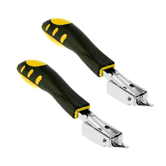 WHAMVOX 2Pc Plastic Handle Hand-held Stapler Repair Woodworking Multi-function Nail Remover