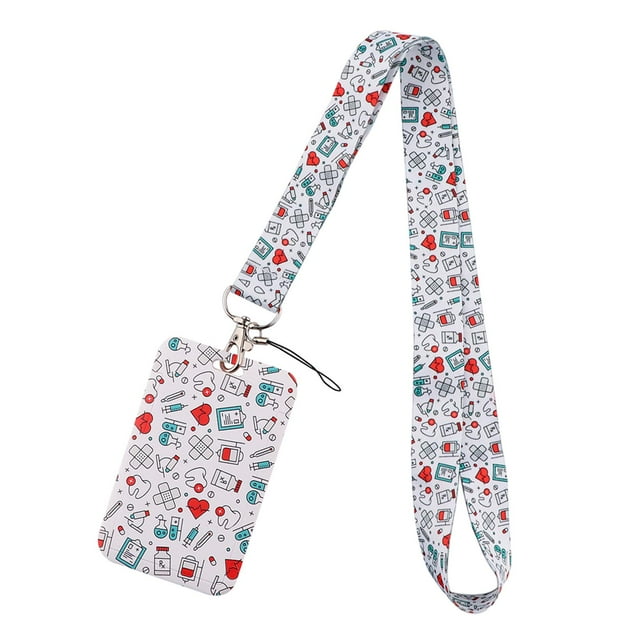 Accesorios para cordones para tarjetas, soporte universal para identificación, cordones para teléfono desmontables, tarjetero para regalo de enfermera Patrón C