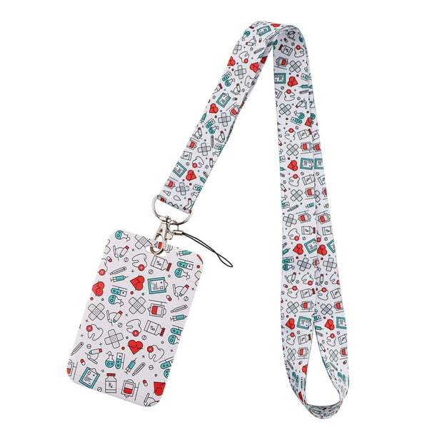 Accesorios para cordones para tarjetas, soporte universal para identificación, cordones para teléfono desmontables, tarjetero para regalo de enfermera Patrón C