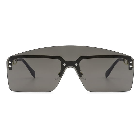 Black Wide Frame Sunglasses - Dark Lens UV Protection Full Coverage Outdoor & Daily Eyewear