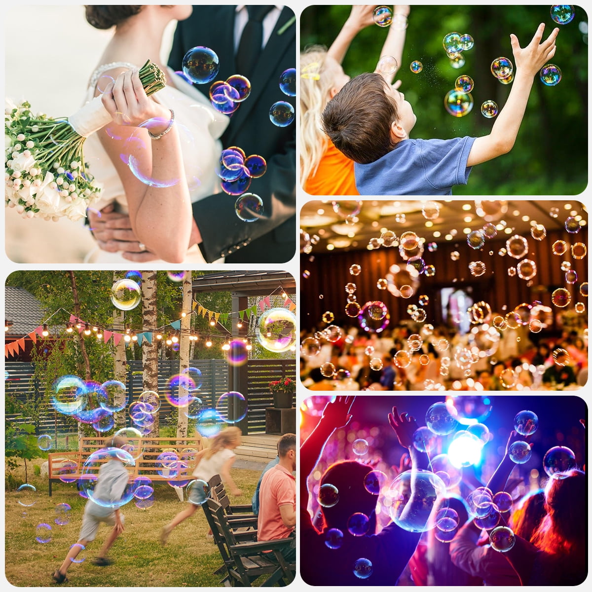 VIPQV Upgraded Bubble Machine, 15W Stage Effect Machine, Automatic Bubble Blower for Party, Wedding and Birthday