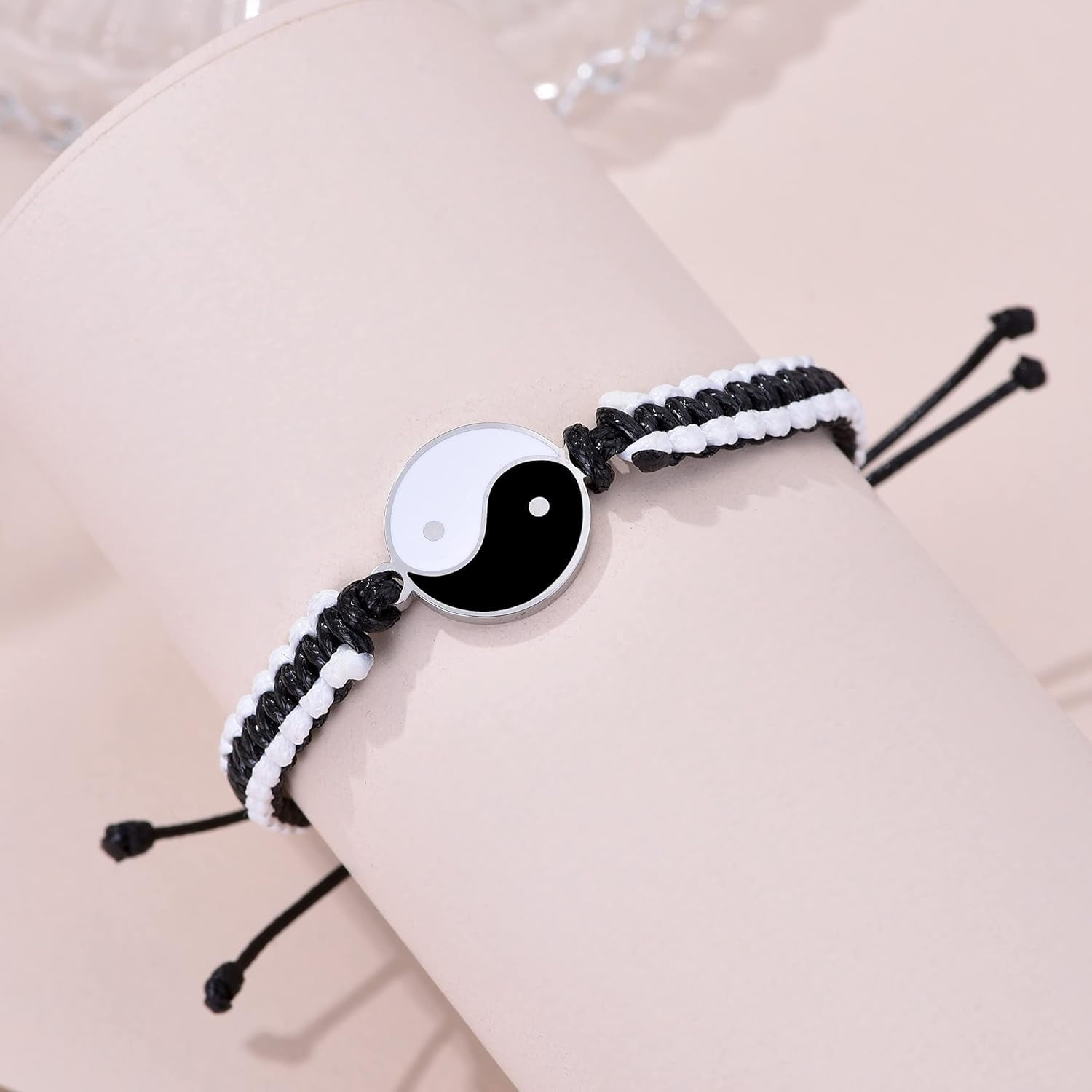 Yin Yang Bracelets for Men and Women Adjustable Bracelet Cord BFF Bracelets
