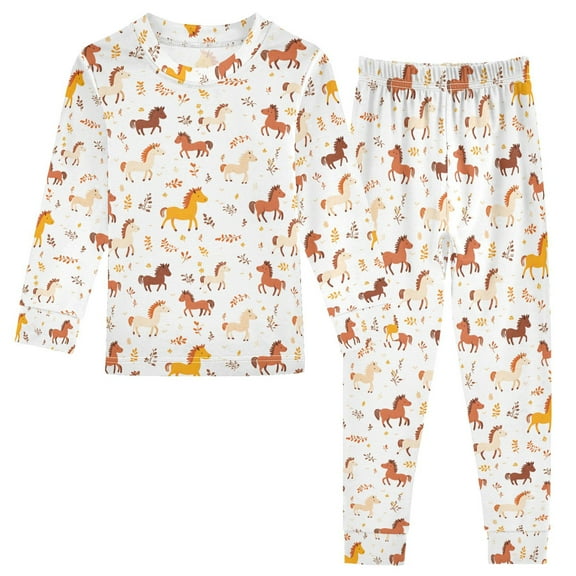 Christmas Pajamas Horse Cute Comfortable Cotton Two-piece Christmas Pajamas Set