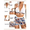 thumbnail image 3 of SHEWIN Women Bikini Set 2 Piece Swimsuit High Waist Bathing Suit Summer Beachwear White L, 3 of 10