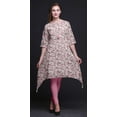 thumbnail image 2 of Bimba Pink Leaves & Cardamine Floral Printed Asymmetrical Kurti Tops For Women Indian Summer Dress Tunic XXX-Large, 2 of 6