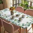 thumbnail image 3 of Sage Green Eucalyptus Table Cloths for 5 Foot Rectangle Tables, Spring Summer Pastoral Leaves Patio Waterproof Elastic Fitted Tablecloths, Washable Rectangular Table Cover for Camping, 3 of 8