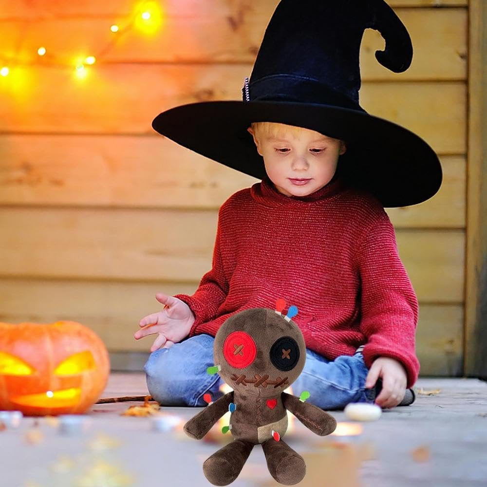 Cute Spooky Horror Voodoo Doll 30.48cm Halloween Plush Embroidered Knitted Sewing Creepy Doll Stuffed Toy Brown Walmart