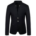 thumbnail image 4 of ZVNAΖH Mens Casual Suit Blazer Jackets Stand Mandarin Collar Lightweight Lined Sport Coats Business Coats, 4 of 9