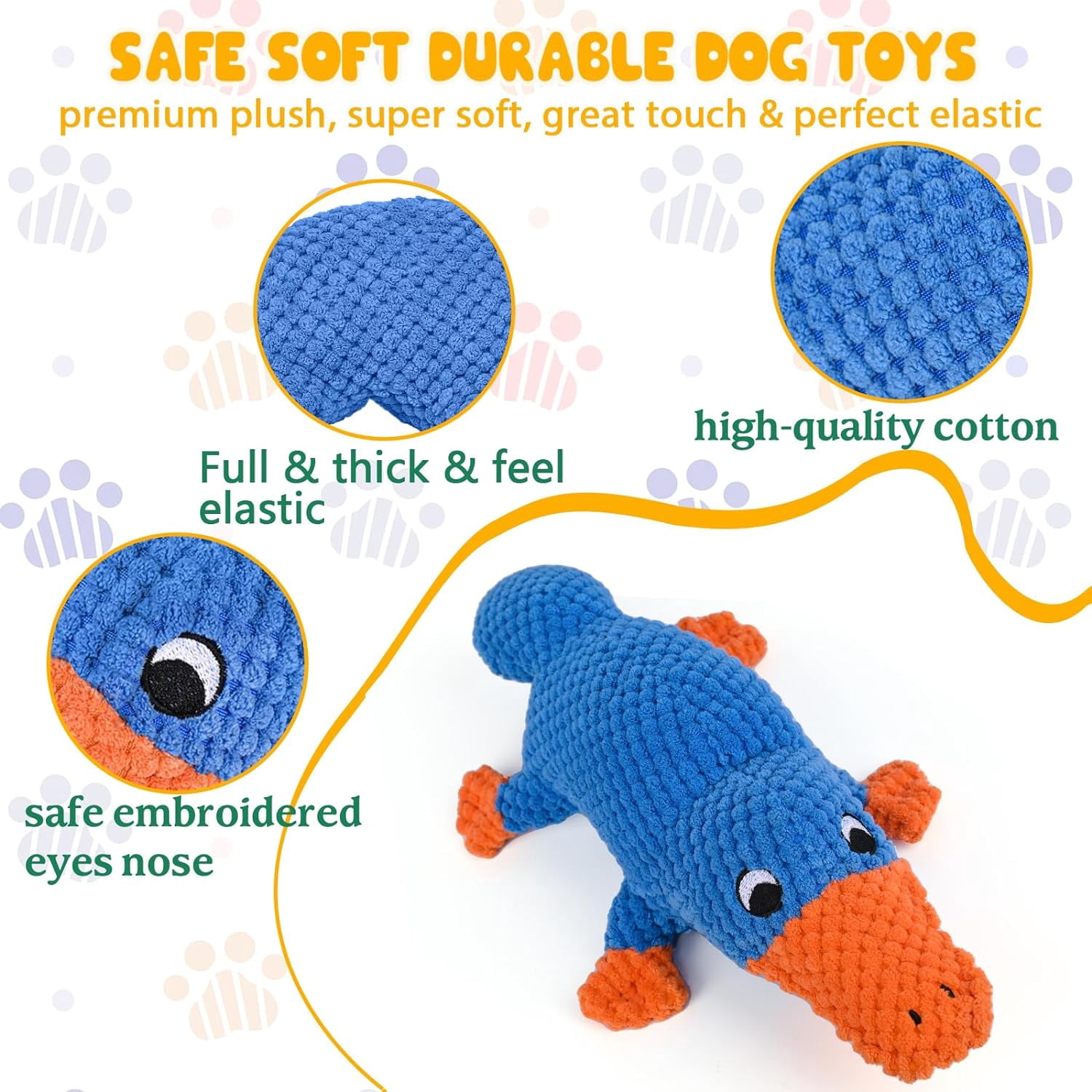 Aerqvix Durable Dog Toys for Small Large Dogs, Dog Chew Toy for Not Aggressive Chewers, Tough Squeaky Interactive Dogs Toys for Puppies Plush Puppy Toys Goose Pet Toy Puppy Chew Toys for Teething