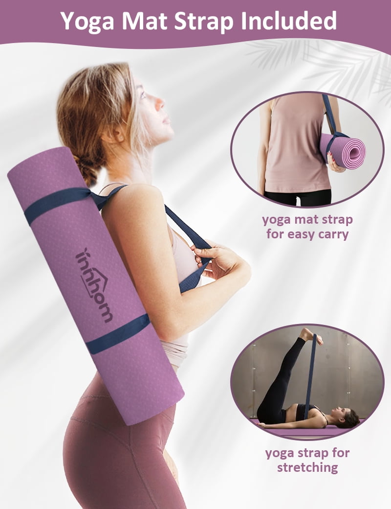 Yoga Mat innhom Yoga Mats for Women 1/3 inch Thick Yoga Mat for Men  Exercise Mat Workout Mat for Yoga Pilates Home Gym Yoga Mat Non Slip with Carrying  Strap 
