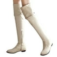 thumbnail image 3 of Women's Over-The-Knee Boots Solid Side Zipper Knee High Comfortable Flat Bottom Style for Autumn and Winter Fashion, 3 of 8