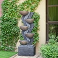 thumbnail image 4 of 6-Tier Garden Outdoor Fountains and Waterfalls with Lights & Bowls for Patio, Backyard, Deck, Porch and Home Decor, 4 of 6