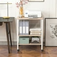 thumbnail image 4 of Costway 3-Tier Kitchen Baker's Rack Microwave Oven Storage Cart w/ Hooks Beige, 4 of 10