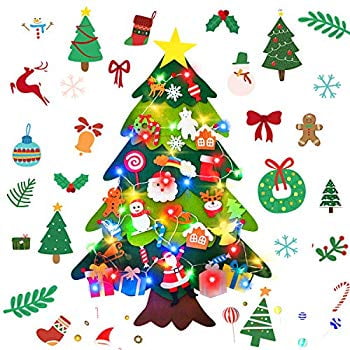 3 4 Ft Felt Tree With 30 Pcs Detachable Ornaments And 40