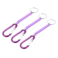 thumbnail image 4 of 3pcs Purple Plastic Stretchy Spiral Spring Coiled Coil Cord Keychain Key Chain Rope Carabiner Hook, 4 of 5