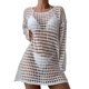 thumbnail image 1 of Las mujeres de punto Bikini Cover-Ups Color Sólido Recorte See-Through Mini Vestido de Playa Cuello Crew Tops de protección solar, 1 of 5