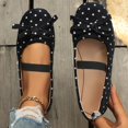 thumbnail image 2 of SuTry Women's Round Toe Flats Bow Detail Polka Dot Elastic Strap Lightweight Comfortable Casual Walking Shoes(43), 2 of 9