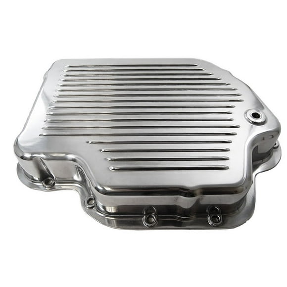 RPC Racing Power Company R8492 Auto Trans Oil Pan  For Use With GM TH400 Transmissions; Stock Capacity; Finned; Polished; Aluminum; With Drain Plug
