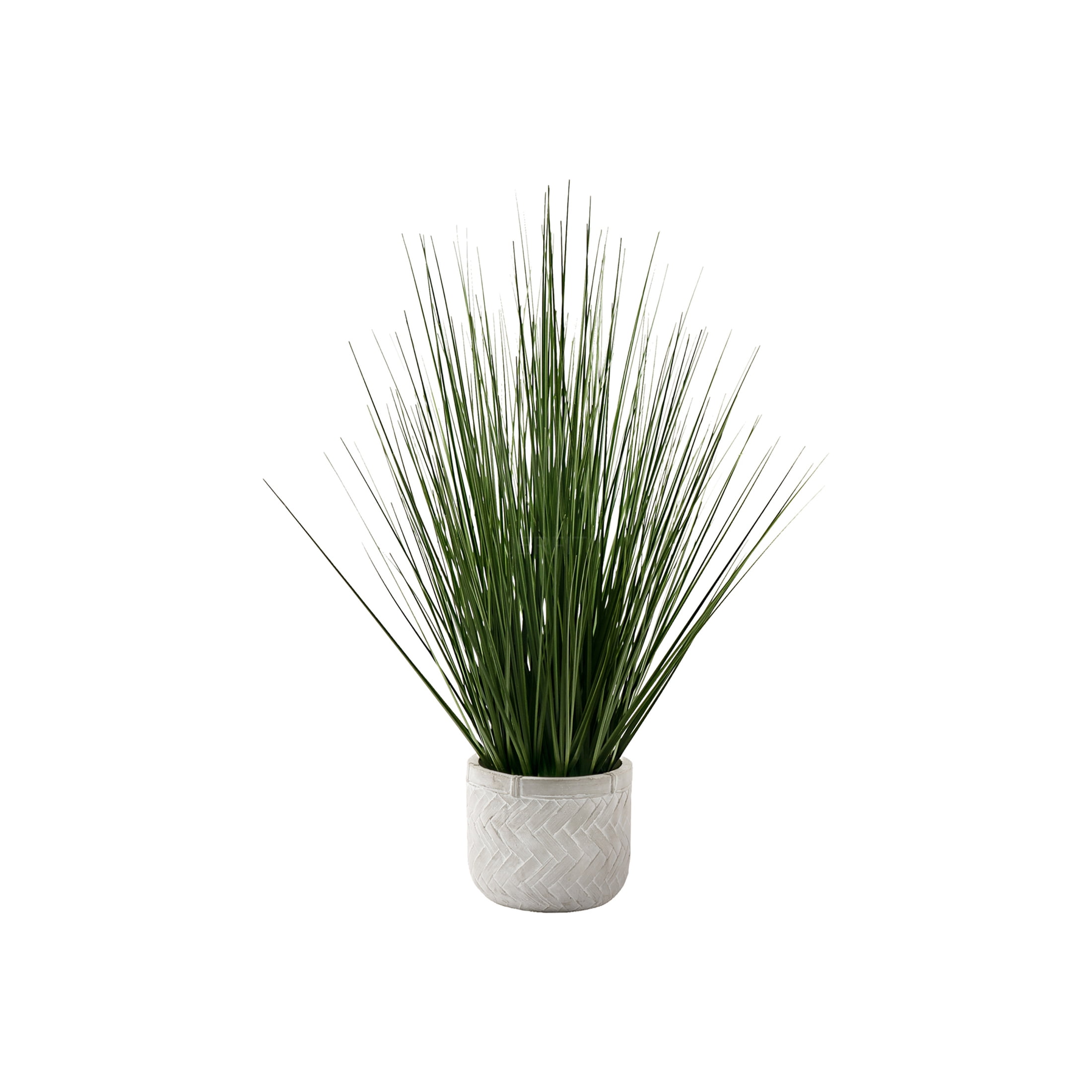 JERFIT 21 inch Real Touch Artificial Grass Plant in White Pot, Faux Potted Greenery for Indoor Tabletop Decor, Low Maintenance Fake Grass Plant