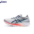 thumbnail image 2 of Zapatillas de running de corte bajo con placa de carbono y tejido de malla Asics Metaracer 1.0 Racing para hombre, color gris y azul, 2 of 4