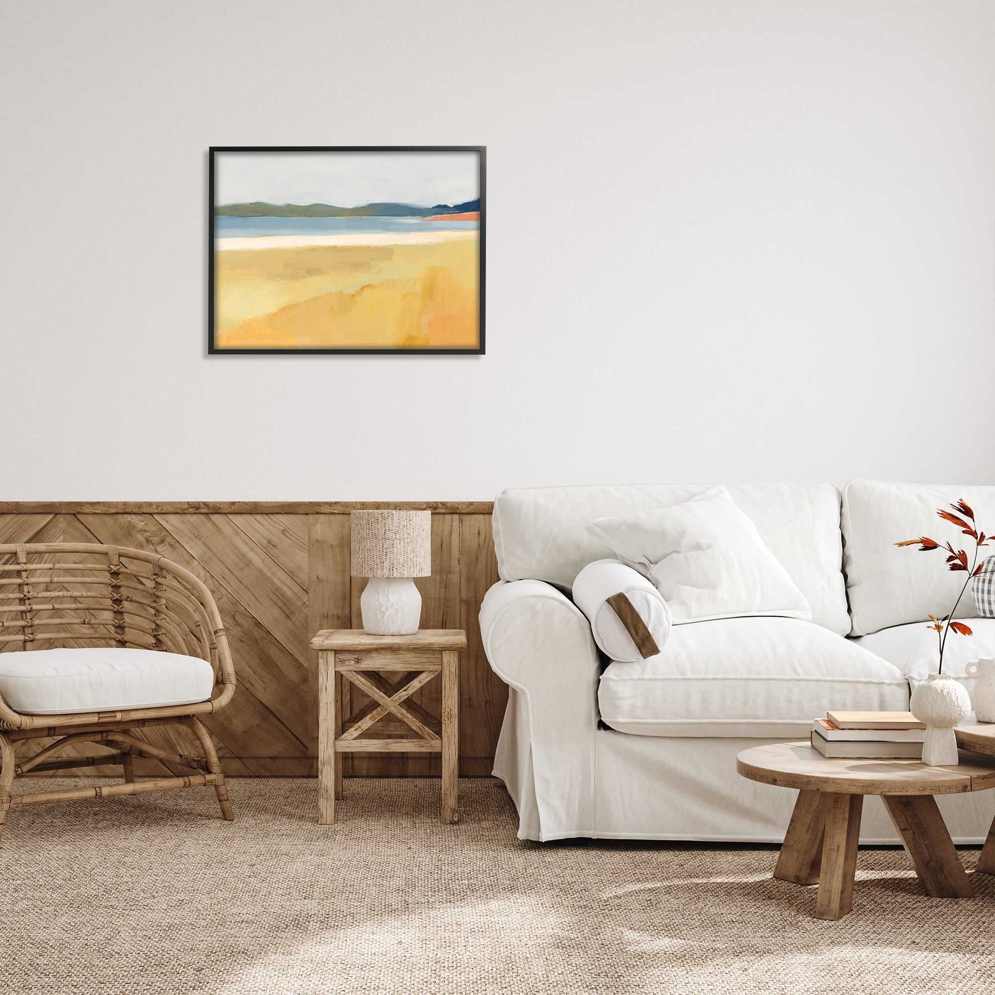 Stupell Indtries Autumn Grassy Field Lake Landscape Distant Rolling Hills,30 x 24,Design by Victoria Barnes&nbsp;