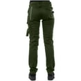 thumbnail image 4 of Summer Saving Womens Cargo Pants Cargo Pants for Women Fashion Slash Zipper Mid Waist Solid Work Long Pants Trendy 4-way Buckle Straight Leg Pocket Cargo Pants Trousers Fall, 4 of 7