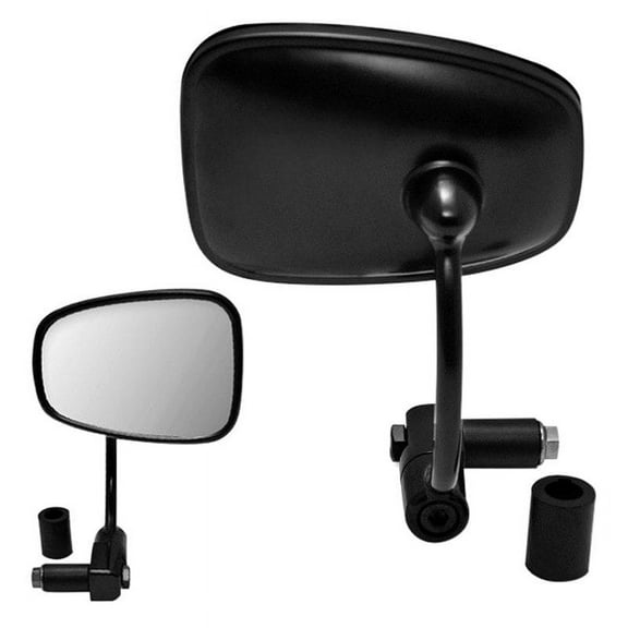 K Source 920030 - 4-1/2" x 3-1/4" Foldaway Left Side Semi-Rectangle Matte Black Mirror