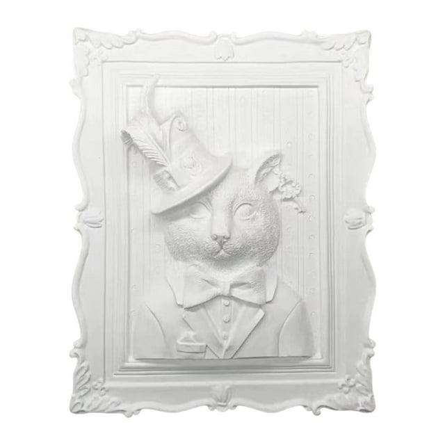 Figura de gato para pintar, estatua decorativa de gato sin pintar (DIY), figura de gato de yeso Gato macho