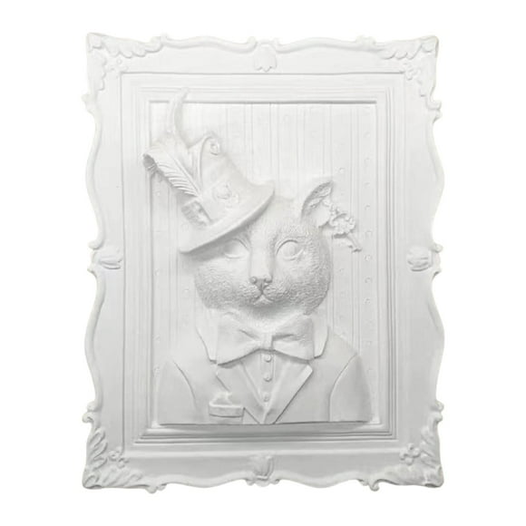 Figura de gato para pintar, estatua decorativa de gato sin pintar (DIY), figura de gato de yeso Gato macho
