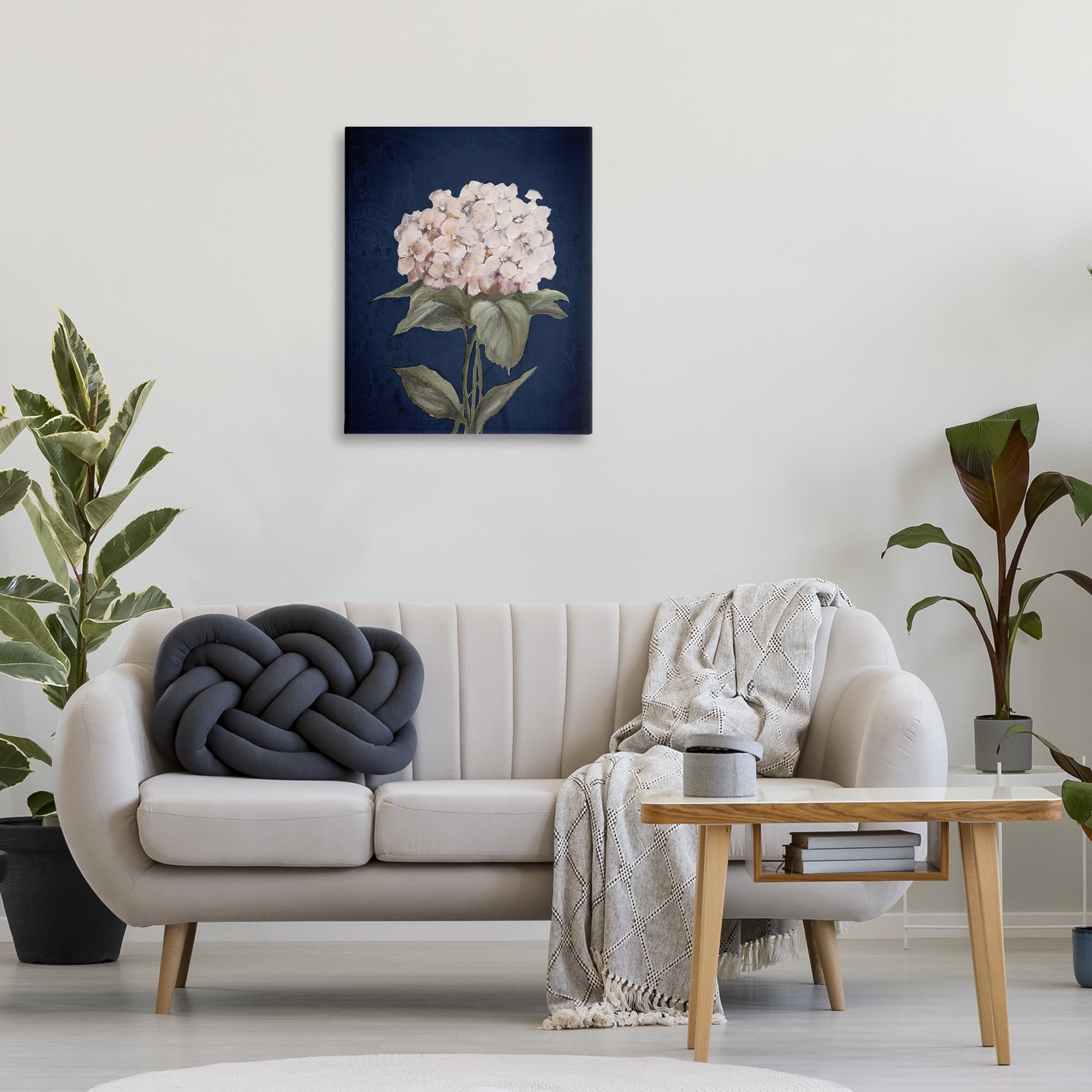 Stupell Industries Single Hydrangea Bloom Botanical & Floral Painting Gallery Wrapped Canvas Art Print Wall Art, 24 x 30