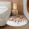thumbnail image 5 of Area Rug 48in, Autumn Lead Berry on White Floor Carpet Living Room Rug, Orange Fallen Leaves Non-Slip Welcome Mat Indoor Rugs for Bedroom Dining Room, 5 of 9