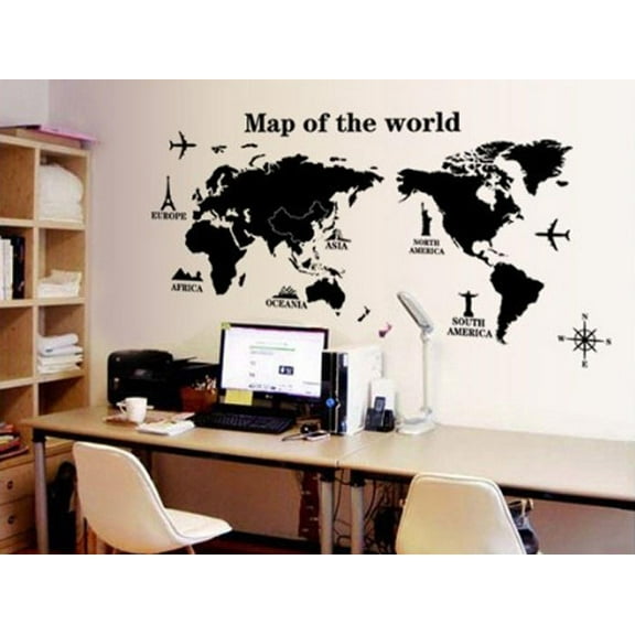 DIY World Map Removable Vinyl Quote Art Wall Sticker Decal Mural Decor