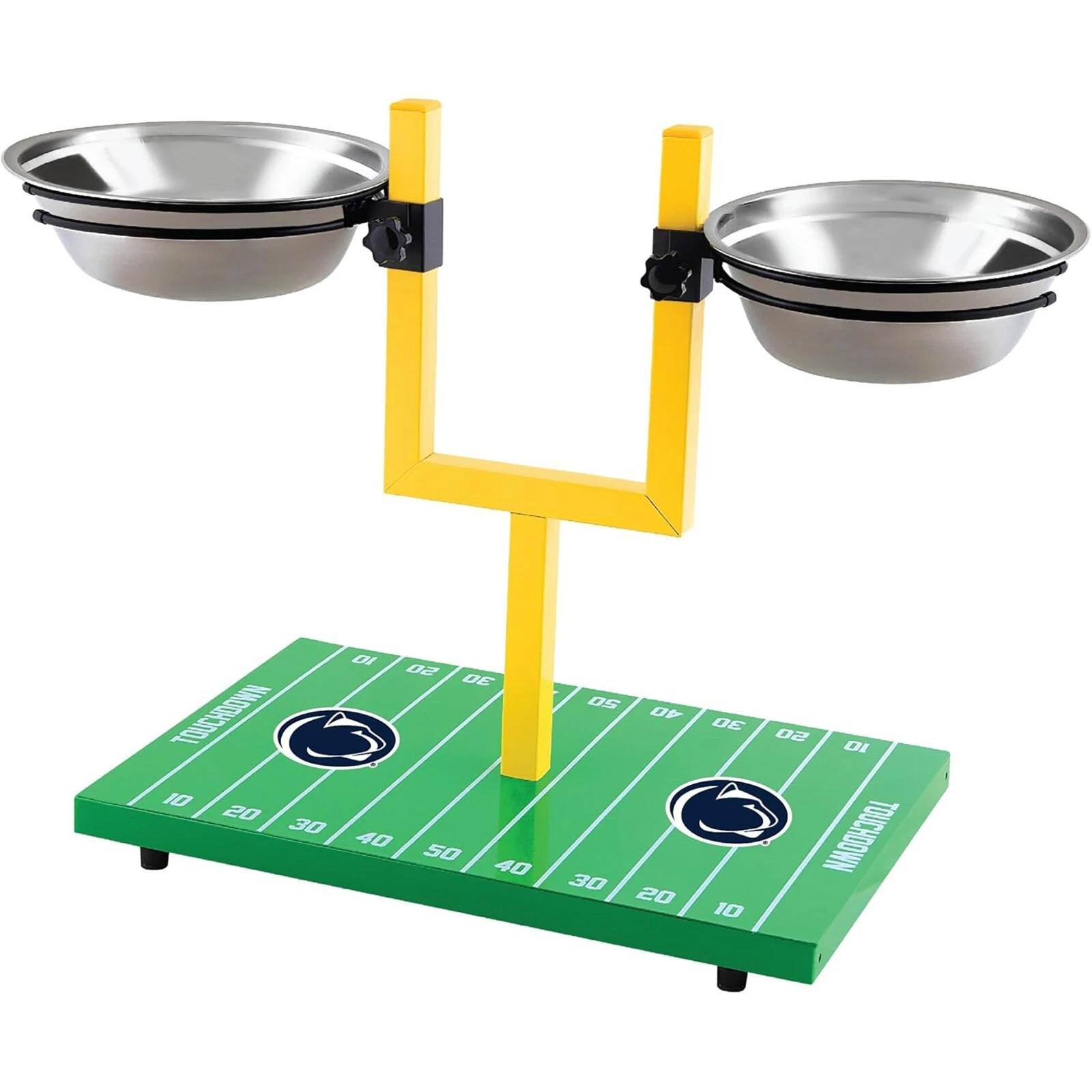 Pets First NCAA Football Goalpost Elevated Dog Feeder Stainless Steel Bowl