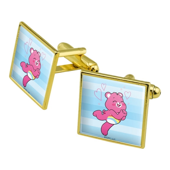 Care Bears: Unlock the Magic Cheer Bear Square Cufflink Set - Silver or Gold
