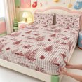 thumbnail image 4 of Manfei Cartoon Xmas Candy Cane Bed Sheets,Merry Christmas Full Size Sheets,4pcs,1 Flat Sheet,1 Fitted Sheet and 2 Pillowcases, 4 of 6