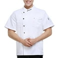 thumbnail image 5 of Pink Season Chef Top Patch Pocket Single-breasted Stand Collar Buttons Short Sleeves Catering Restaurant Unisex Plus Size Chef Uniform Cooking Clothes, 5 of 8