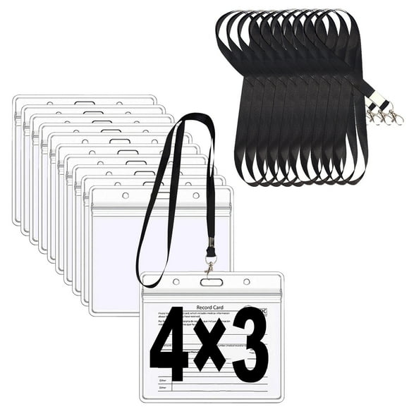 Porte-lanières pour Artisanat et Papeterie, Porte-Badge d'Identité Transparent avec Séparateur pour Sécurité et Organisation