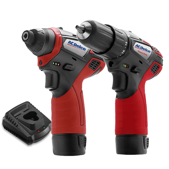 ACDelco ARI12105-K5 G12 Series 12V Cordless Li-ion 3/8" 2-Speed Drill Driver & 1/4" Impact Driver Combo Tool Kit with 2 Batteries