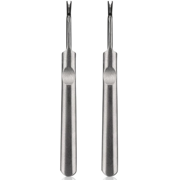2 Pcs Stainless Steel Dead Skin Fork V - Shaped Nail Edge Dead Skin Durable Cuticles Dead Skin Scraper Nail Care Essential Gadget
