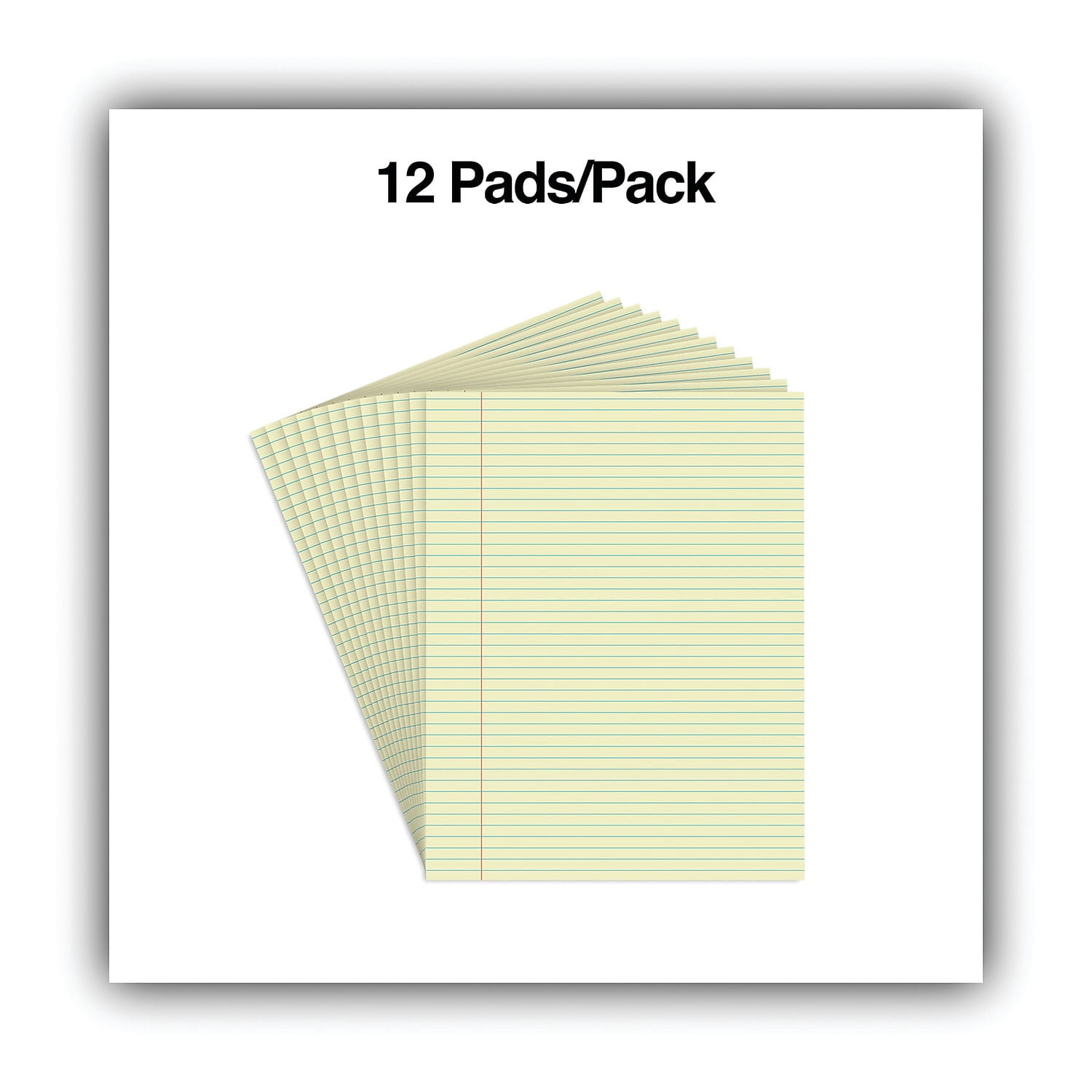 glu TOP PAD, NARROW RULE, ltr, CANARY (50 Sheets, 1-Dozen)